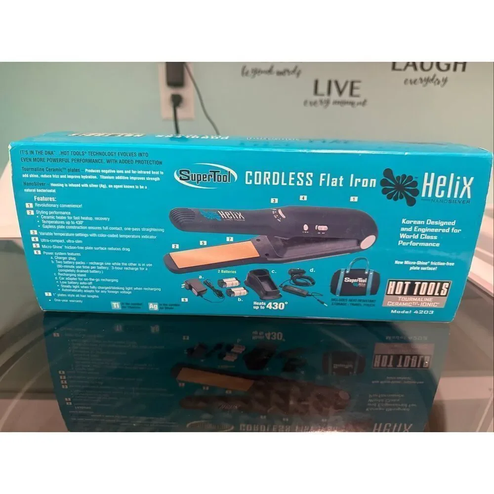 Hot Tools Helix Super Tool Cordless Flat Iron Hair Straightener Model 4203 NEW